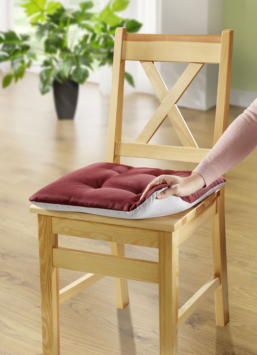 Kissenbezüge - Stuhlkissen mit rutschfester Rückseite, in Farbe GRAU Ansicht 2