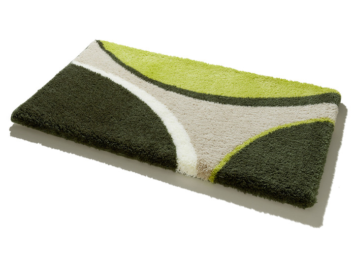 Badgarnituren - Badgarnitur mit rutschhemmendem TPR-Rücken Ansicht 2 Badgarnituren - Badgarnitur mit rutschhemmendem TPR-Rücken, in Größe 100 (Vorleger halbrund, 50/ 80 cm) bis 112 (WC-Deckelbezug, 47/ 50 cm), in Farbe GRÜN Ansicht 2