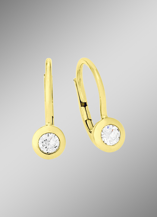 mit Diamanten - Elegante Ohrringe in Gelbgold mit Brillant, in Farbe  Ansicht 1