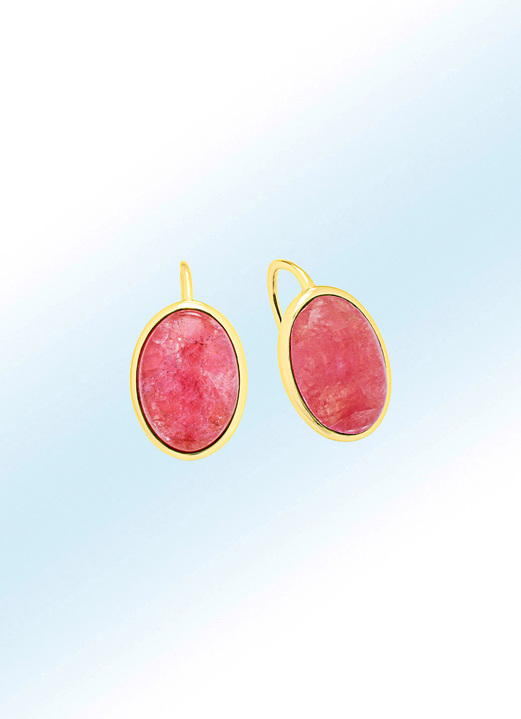 Ohrschmuck - Vergoldete Ohrringe mit Rhodochrosit, in Farbe