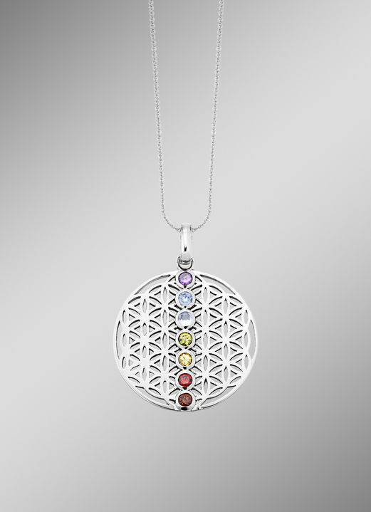 Chakra Anhänger aus Silber mit Edelsteinen - Damen-Silberschmuck