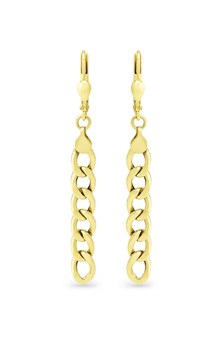 - Lange Ohrhänger im Panzerketten-Design, in Farbe  Ansicht 2