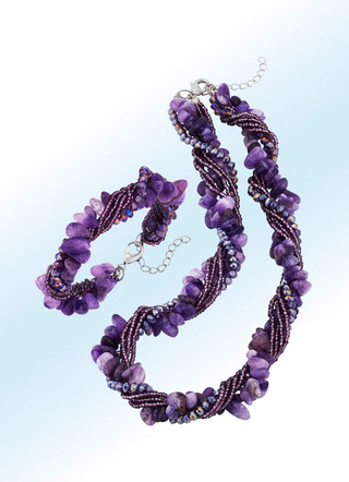 Schmuck-Set mit echten Edelsteinen, 2-Teilig