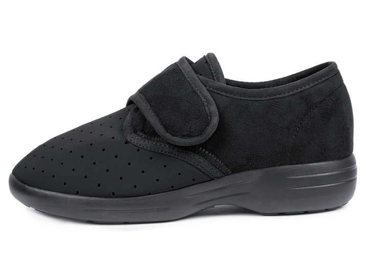 Halbschuhe - Aerosoft® Flex Stretch-Klettslipper von Jürgen Hirsch®, in Größe 036 bis 046, in Farbe SCHWARZ Ansicht 3