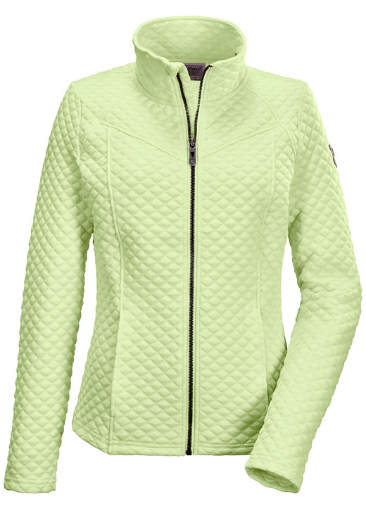Aktiv- und Sportmode - Modische Damen-Stretch-Jacke mit Jaquard-Steppmuster, in Größe 036 bis 050, in Farbe MINT Ansicht 1