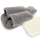 Wärme & Entspannung - Vital Comfort Fuß-Wärmflasche mit sanftem Fleece-Bezug, in Farbe ROT – Farbe GRAU – Ansicht 1