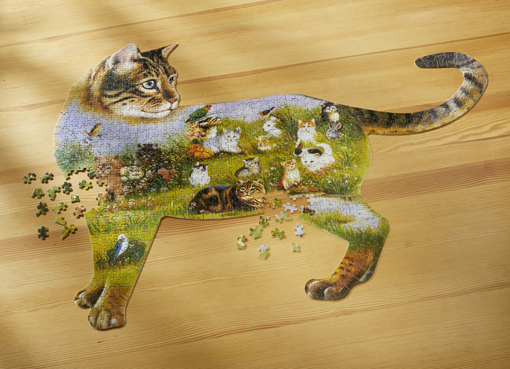 Wohnaccessoires - Puzzle mit Katzen-Motiv, in Farbe BUNT Ansicht 1