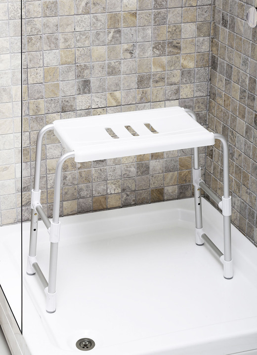 Sitzhilfen - Dusch- und Badehocker mit XXL-Sitzfläche, in Farbe WEISS