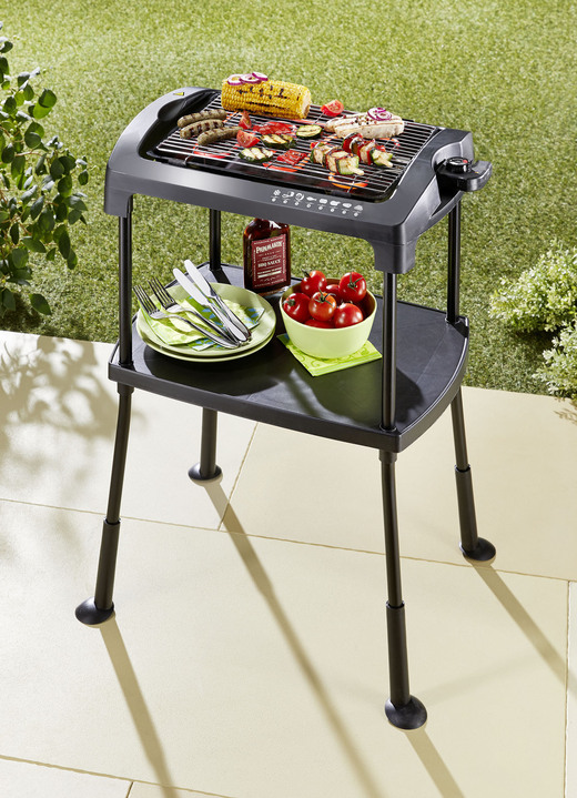 Kochen & Grillen - Elektrogrill inkl. Standfuß – als Stand- oder Tischgrill verwendbar, in Farbe SCHWARZ Ansicht 1