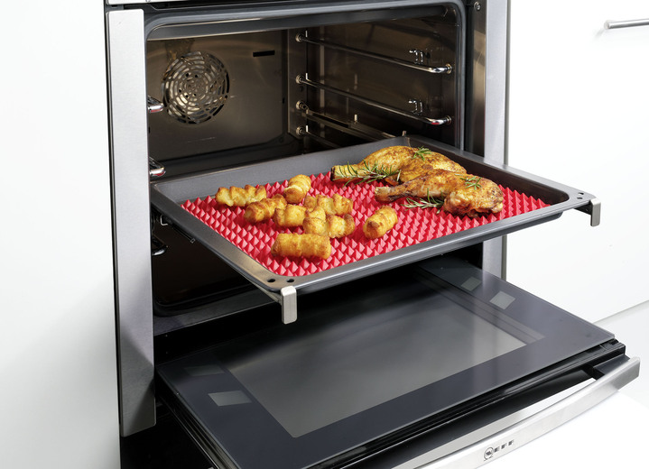 Haushaltshelfer - Knusper-Backmatte aus Silikon, in Farbe ROT