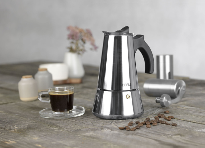 - BEEM Espressokocher , in Farbe EDELSTAHL