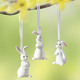Ostern - Goebel Minihasen, 3er-Set, in Farbe WEISS, in Ausführung Mini-Hängehasen im 3er-Set