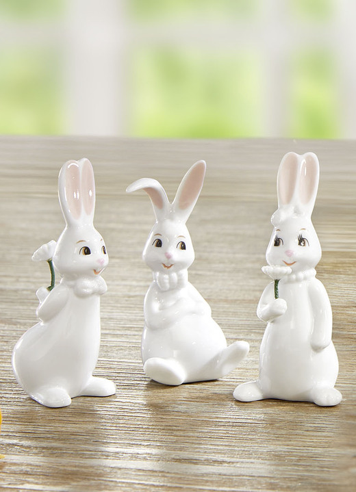 Ostern - Goebel Minihasen, 3er-Set, in Farbe WEISS, in Ausführung Mini-Hängehasen im 3er-Set Ansicht 2