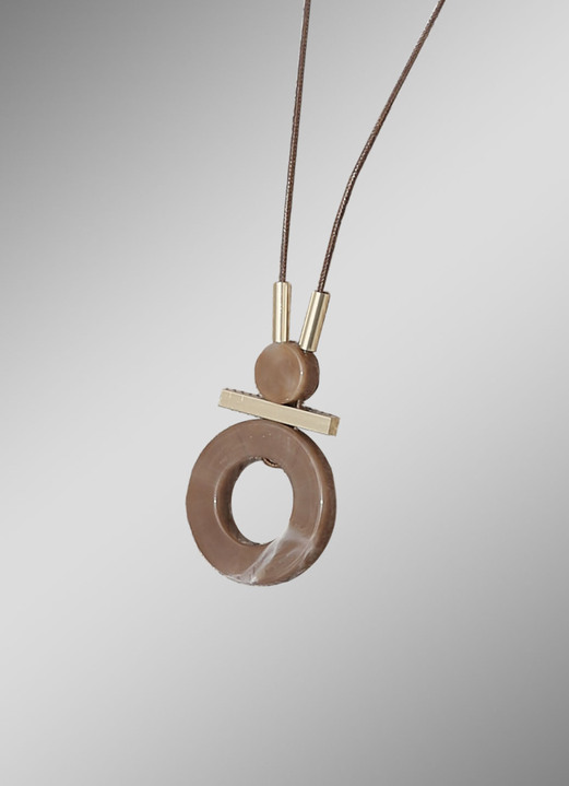 Damen-Modeschmuck - Angesagte Halskette mit Anhänger, in Farbe NUGAT Ansicht 2