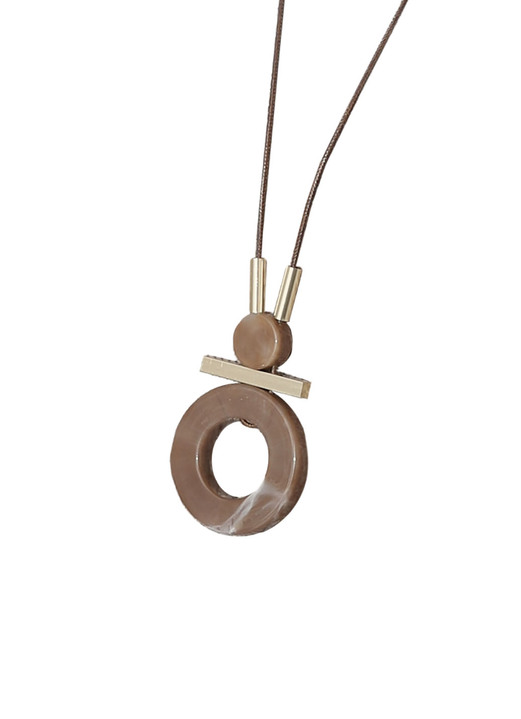 Damen-Modeschmuck - Angesagte Halskette mit Anhänger, in Farbe NUGAT Ansicht 3