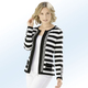 Jacken, Westen & Sets - Strickjacke in dekorativem Streifendessin, in Größe 036 bis 052, in Farbe SCHWARZ-ECRU – Farbe SCHWARZ-ECRU – Ansicht 2