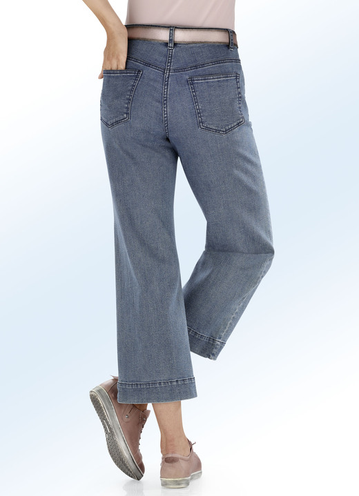 Culotten - Jeans-Culotte in 5-Pocket-Form, in Größe 017 bis 050, in Farbe JEANSBLAU Ansicht 4