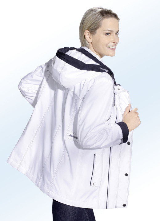 Jacken, Mäntel, Blazer - Funktionsjacke mit kontrastfarbenen Akzenten Ansicht 3 Jacken, Mäntel, Blazer - Funktionsjacke mit kontrastfarbenen Akzenten, in Größe 036 bis 054, in Farbe NAVY-WEISS Ansicht 3