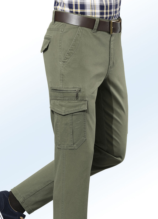Hosen - Hose mit Cargotaschen in 3 Farben, in Größe 024 bis 060, in Farbe MARINE Ansicht 2