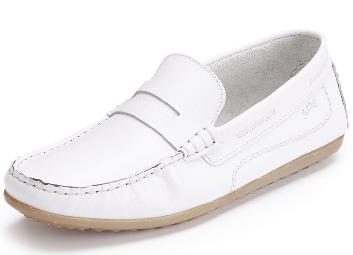 - Mokassin-Slipper mit Lederdecksohle, in Größe 040 bis 046, in Farbe WEISS Ansicht 1