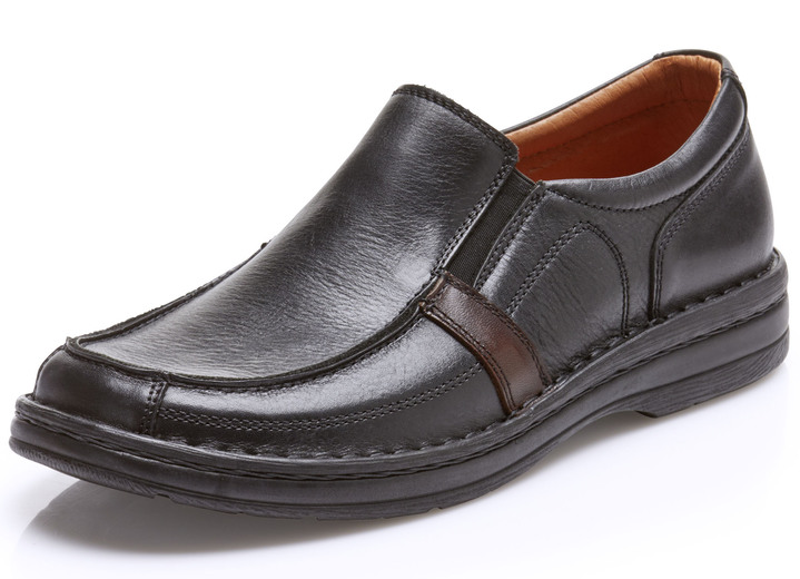 Slipper & Schnürschuhe - GINO GALANTE, klassische Herren-Slipper, mit herausnehmbarem Fußbett, in Größe 039 bis 046, in Farbe SCHWARZ Ansicht 1