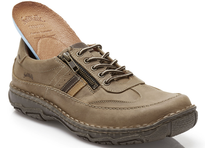 Slipper & Schnürschuhe - Schnürschuh mit Kontrast-Besätzen, in Größe 040 bis 047, in Farbe NATURBRAUN Ansicht 2