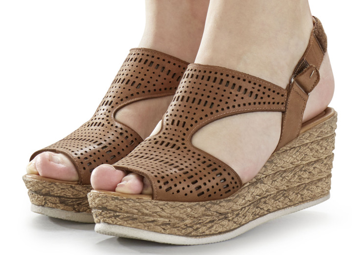 Sandaletten & Pantoletten - Andrea Conti Sandalette aus Nappaleder, in Größe 036 bis 042, in Farbe WEISS Ansicht 3