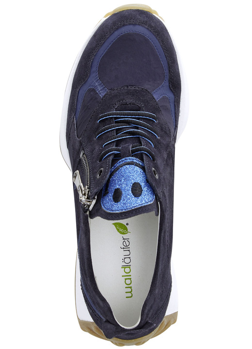 Komfortschuhe - Waldläufer Sneaker mit frecher Glitzer-Applikation, in Größe 3 1/2 bis 8, in Farbe DUNKELBLAU Ansicht 2