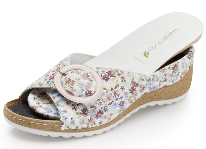 - Waldläufer Pantolette mit Zierschließe, in Größe 3 1/2 bis 8, in Farbe ECRU-BUNT Ansicht 2