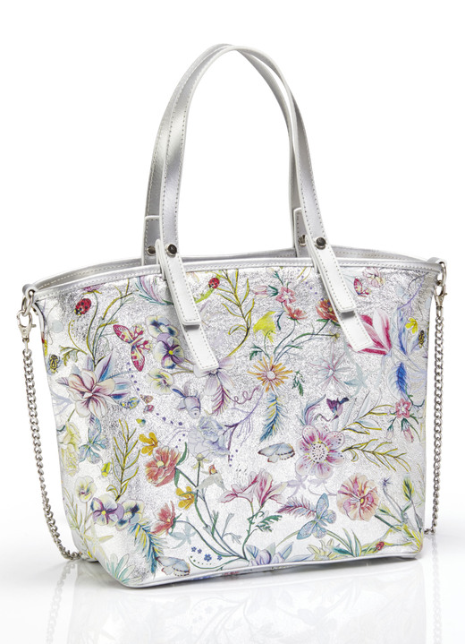 Taschen - Tasche mit floralem Druck, in Farbe SILBER-BUNT