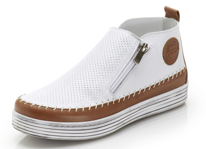 - Gemini Bootie mit Zierperforation, in Größe 036 bis 042, in Farbe WEISS-BRAUN Ansicht 1