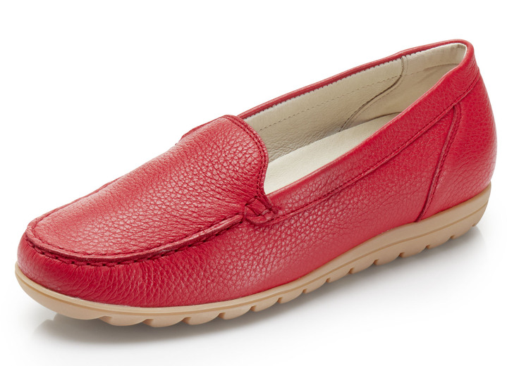 Komfortschuhe - Waldläufer Slipper aus edlem Hirschleder , in Größe 3 1/2 bis 8, in Farbe ROT Ansicht 1