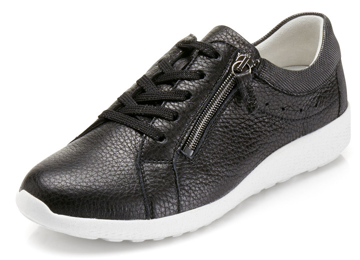 Komfortschuhe - Waldläufer, bequeme Damen-Schnürschuhe, Weite K, mit herausnehmbarem Fußbett, in Größe 3 1/2 bis 8, in Farbe SCHWARZ Ansicht 1