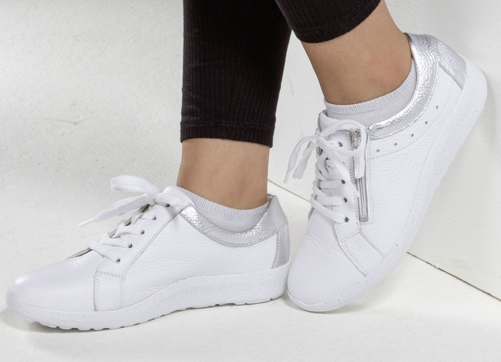 Komfortschuhe - Waldläufer, bequeme Damen-Schnürschuhe, Weite K, mit herausnehmbarem Fußbett, in Größe 3 1/2 bis 8, in Farbe SCHWARZ Ansicht 6