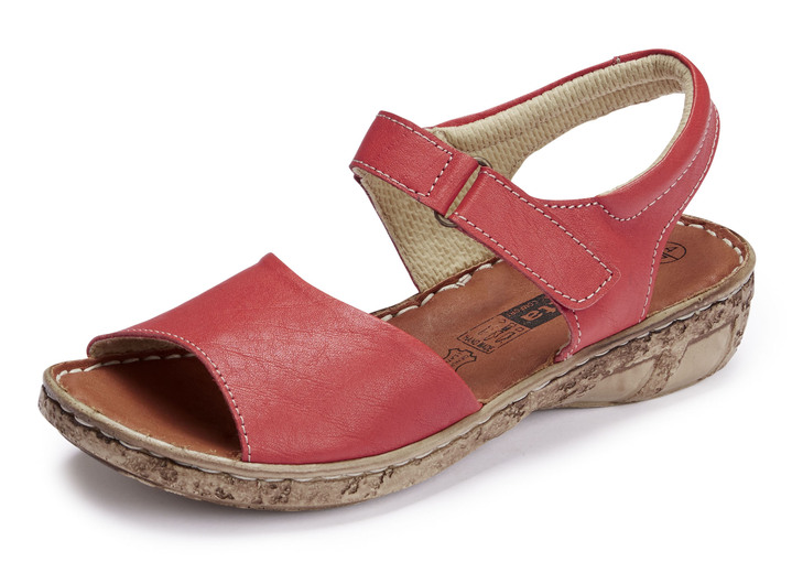 Komfortschuhe - ELENA EDEN Sandale mit verstellbarer Klettspange , in Größe 035 bis 042, in Farbe ROT Ansicht 1