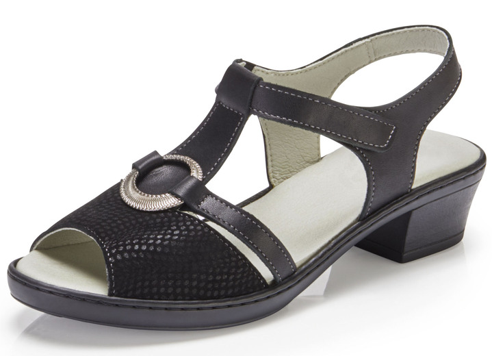 Komfortschuhe - ELENA EDEN Sandalette in edlem Design, in Größe 036 bis 042, in Farbe SCHWARZ Ansicht 1