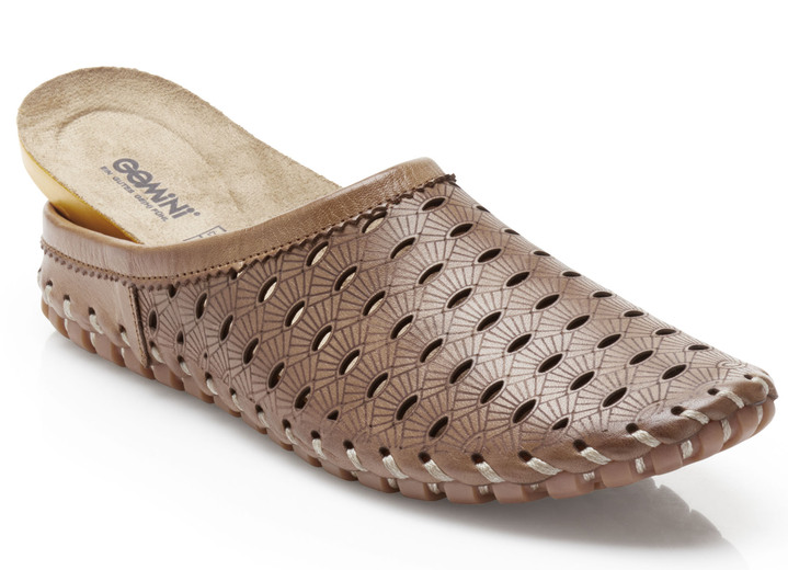 Komfortschuhe - Gemini, sommerlicher Damen-Sabot, Weite G, mit herausnehmbarem Fußbett, in Größe 036 bis 042, in Farbe WEISS Ansicht 6