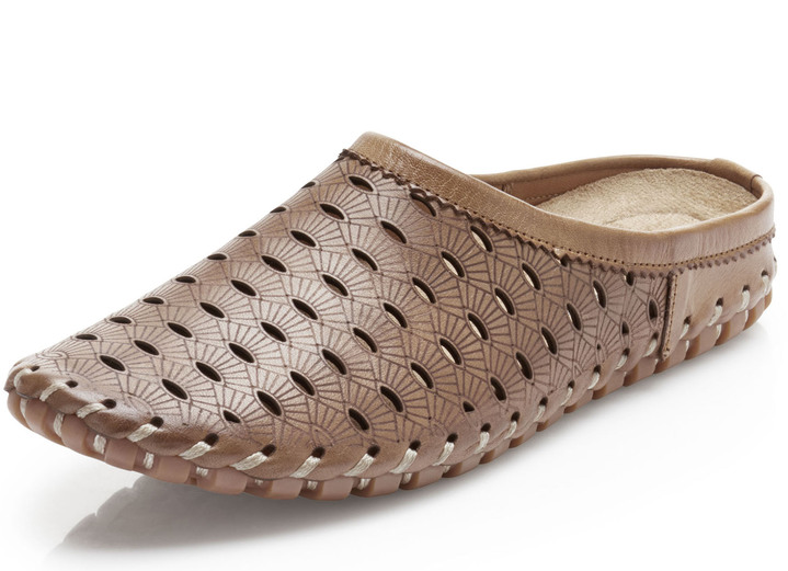 Komfortschuhe - Gemini, sommerlicher Damen-Sabot, Weite G, mit herausnehmbarem Fußbett, in Größe 036 bis 042, in Farbe WEISS Ansicht 5