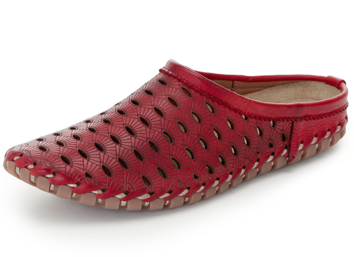 Komfortschuhe - Gemini Sabot mit luftiger Perforation, in Größe 036 bis 042, in Farbe ROT Ansicht 1