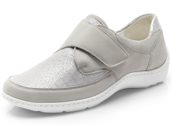 Komfortschuhe - Waldläufer, bequeme Damen-Slipper, Weite H, mit herausnehmbarem Fußbett, in Größe 4 bis 8 1/2, in Farbe STEINGRAU Ansicht 1