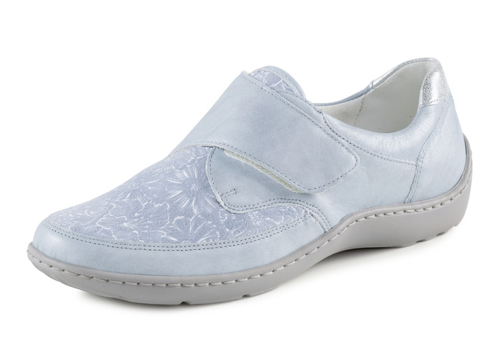 Komfortschuhe - Waldläufer Slipper mit Elastikeinsatz im Ballenbereich, in Größe 4 bis 8 1/2, in Farbe HELLBLAU Ansicht 1