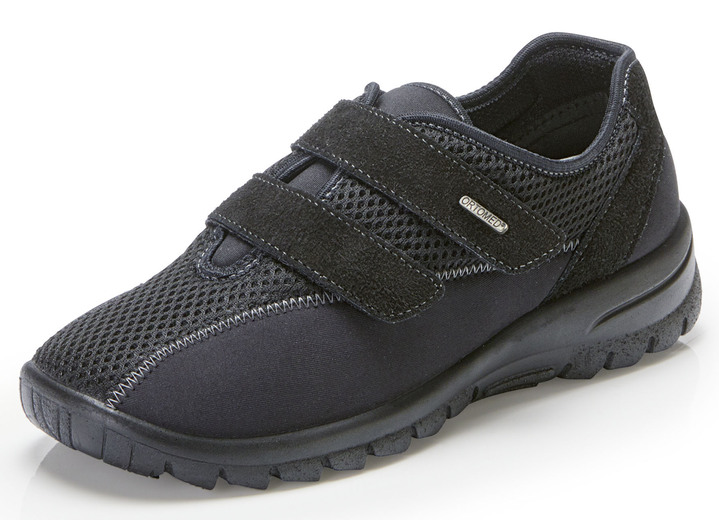 Hosen - Bequeme Damen-Klettschuhe, Weite H, mit herausnehmbarem Fußbett, in Größe 036 bis 042, in Farbe SCHWARZ Ansicht 1