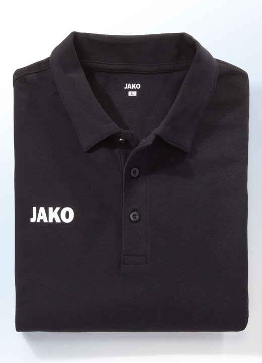 Sport- & Freizeitmode - Poloshirt von „Jako“ in 5 Farben, in Größe 3XL (58/60) bis XXL (56), in Farbe SCHWARZ Ansicht 1