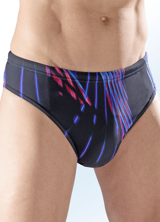 Badehose in Slipform mit buntem Druckdessin