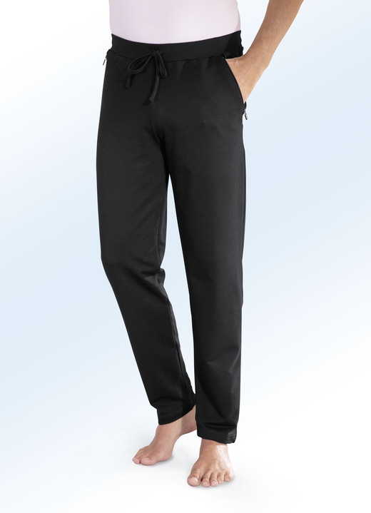Freizeitmode & Bademäntel - Hose mit komfortablem Dehnbund Freizeitmode & Bademäntel - Hose mit komfortablem Dehnbund, in Größe 024 bis 062, in Farbe SCHWARZ