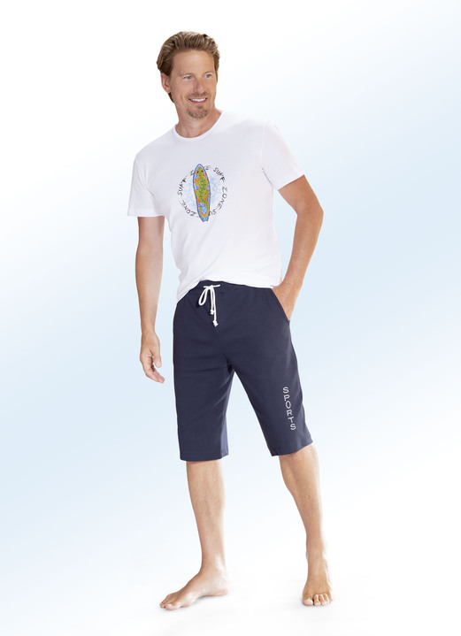 Freizeitmode & Bademäntel - Bermuda mit breitem Bund in 4 Farben, in Größe 048 bis 062, in Farbe SCHWARZ Ansicht 3