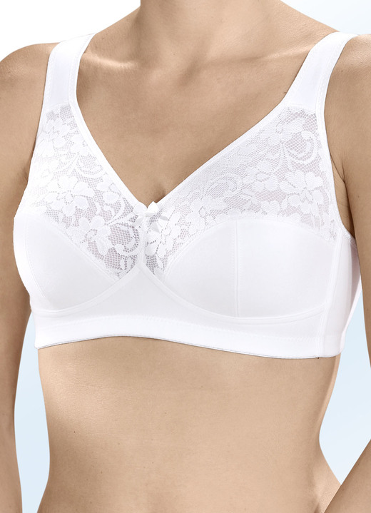 Soft-BH - Zweierpack Susa BH mit Baumwolle, in Größe 075 bis 105, in Cup D, in Farbe 1X WEISS-ROSÉ, 1X WEISS Ansicht 4