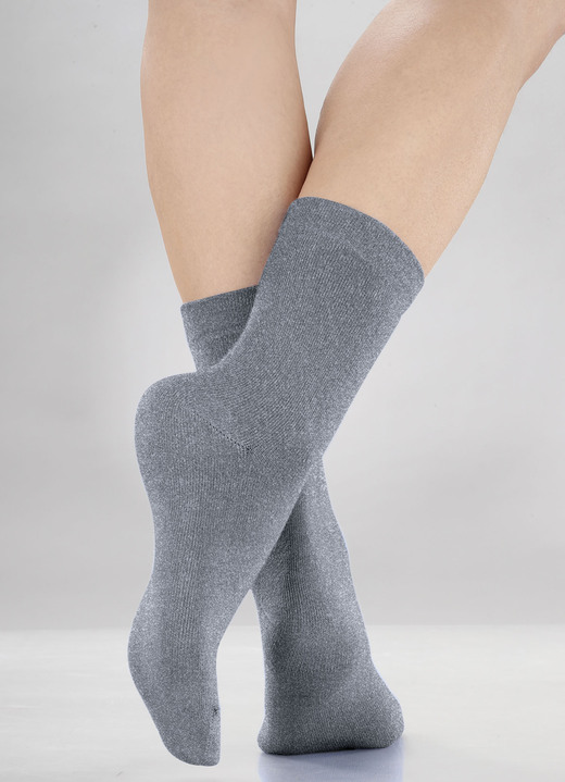 Strümpfe - Fünferpack Socken mit  druckfreiem Bund, in Größe 1 (Schuhgr. 35-38) bis 2 (Schuhgr. 39-42), in Farbe 3X AZURBLAU, 2X MARINE Ansicht 6