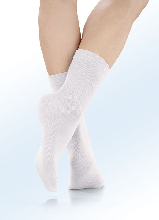 Strümpfe - Fünferpack Socken mit  druckfreiem Bund, in Größe 1 (Schuhgr. 35-38) bis 2 (Schuhgr. 39-42), in Farbe 5X WEISS Ansicht 1