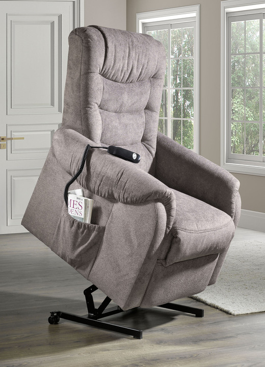 TV- & Relaxsessel - TV-Sessel mit Rollen und Federkern, in Farbe HELLBRAUN, in Ausführung manuell verstellbar Ansicht 2